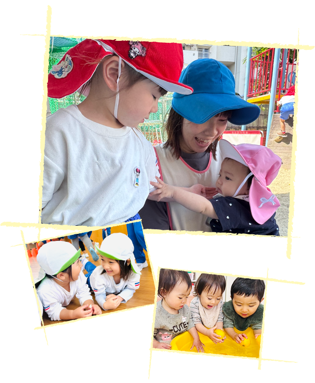 保育室で遊ぶ子供たち